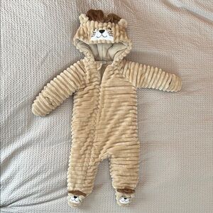 Adorable Tan Lion Hooded Kids One Piece